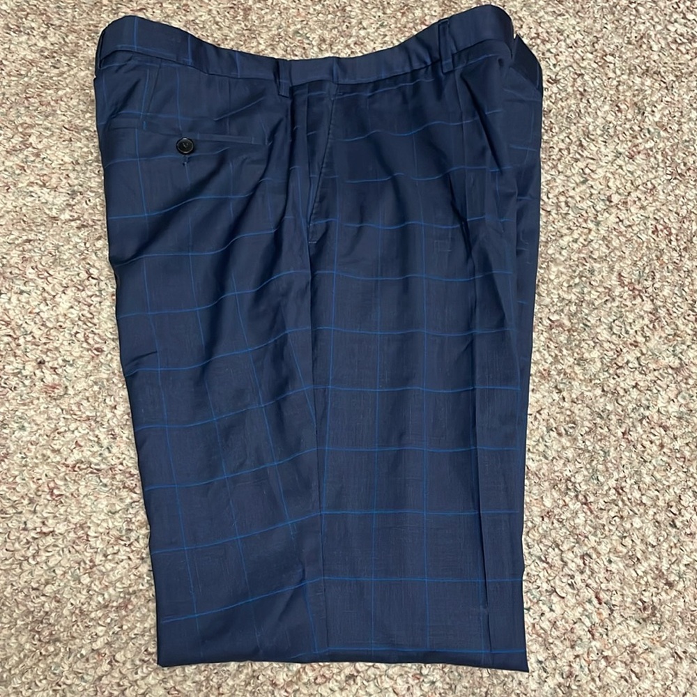 Hugo boss dress pants in navy with lighter blue stripe